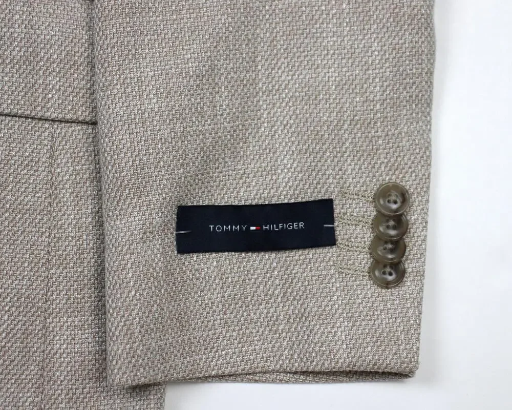 Tommy Hilfiger Gene Sport Coat Mens 36 S Tan TH Flex Stretch Modern Fit Blazer